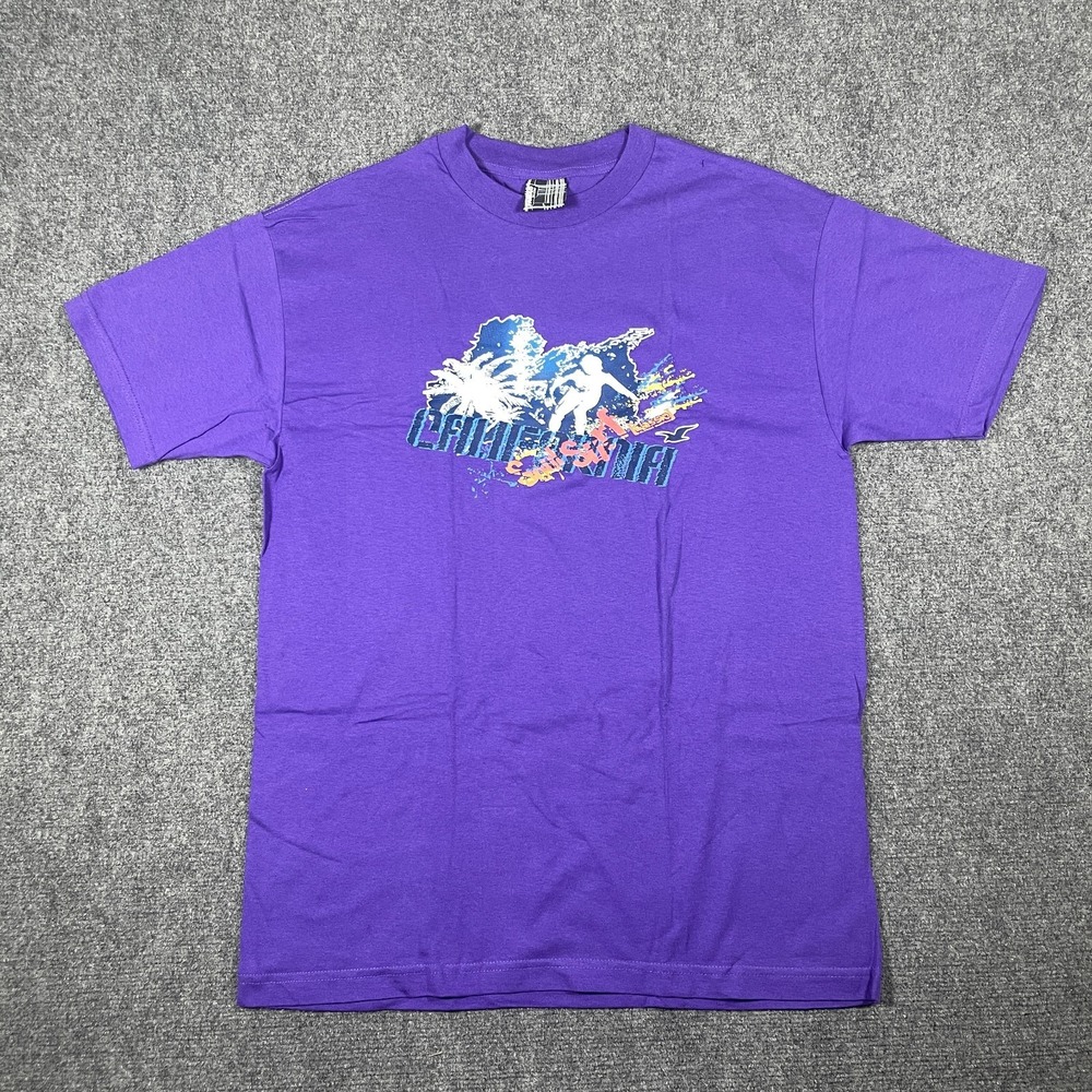 Y2K Famous Stars & Straps Californua Tshirt Purple Graphic Skater Punk Large